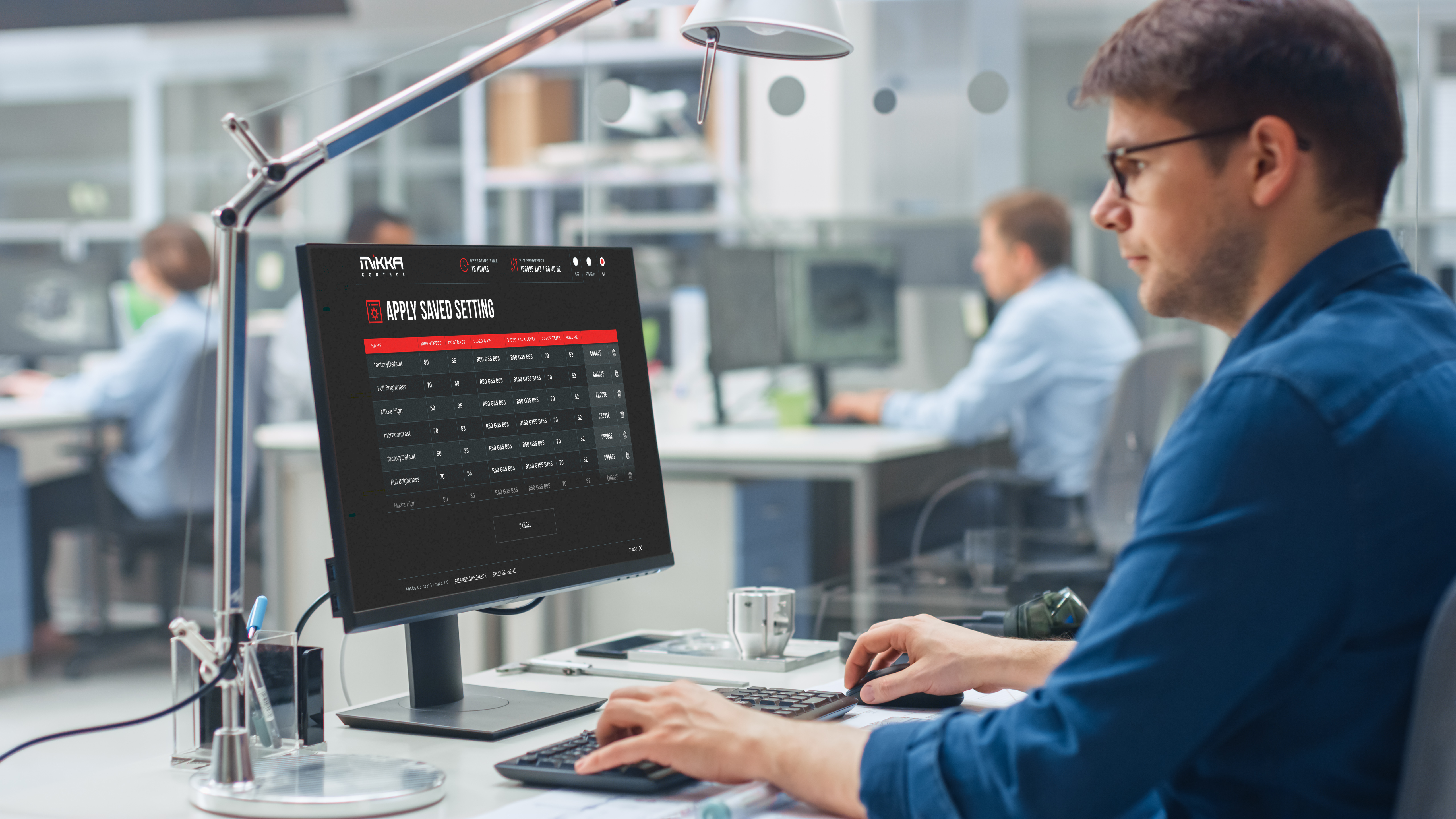 With MIKKA remote, you can control the monitor settings (OSD menu) of your MIKKA monitor from a distance